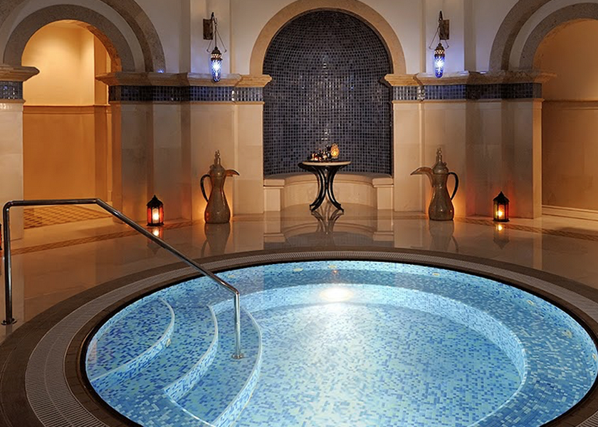 Luxurious indoor area and pool at One&Only Royal Mirage