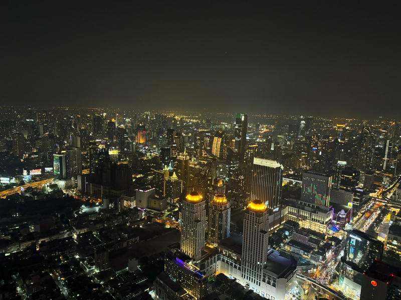 Baiyoke II Tower skybar with panoramic city views at sunset