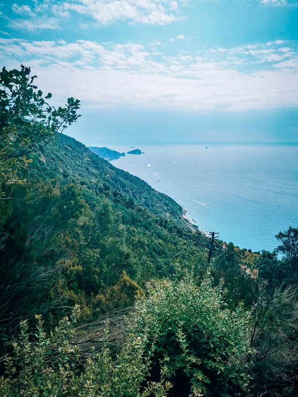Hiking trails on the Ligurian Coast with views of La Spezia.