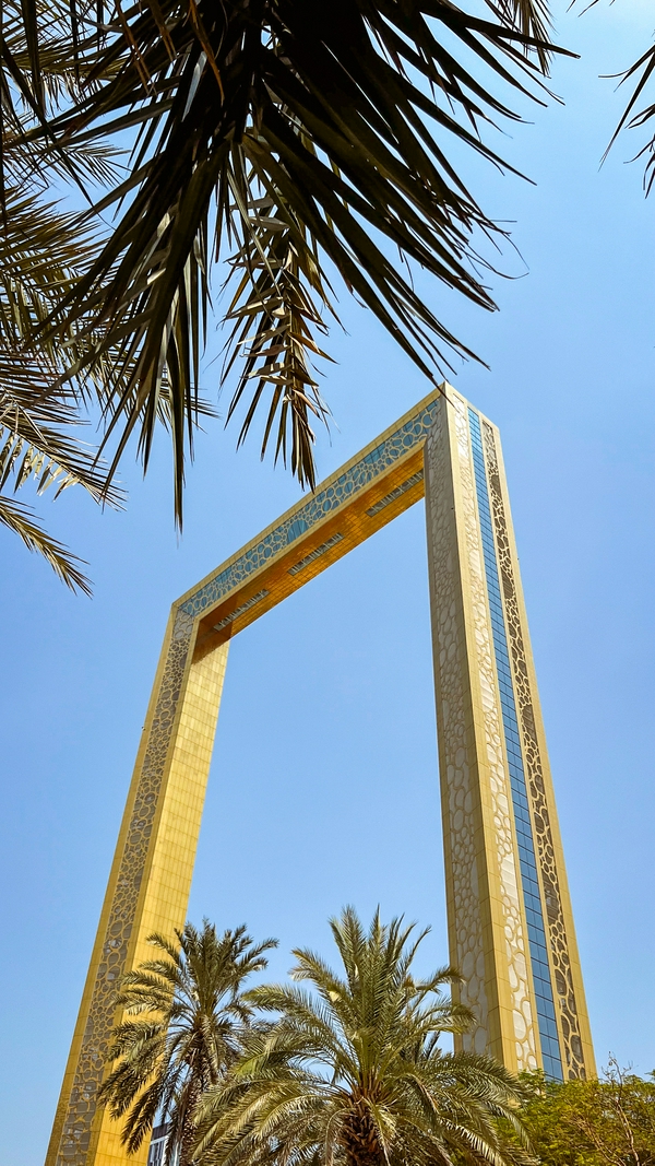 Visitors enjoying panoramic views from the Dubai Frame in Dubai.