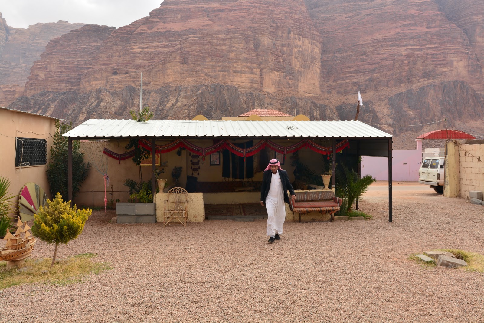 Group activity in a rustic desert environment experiencing Bedouin culture