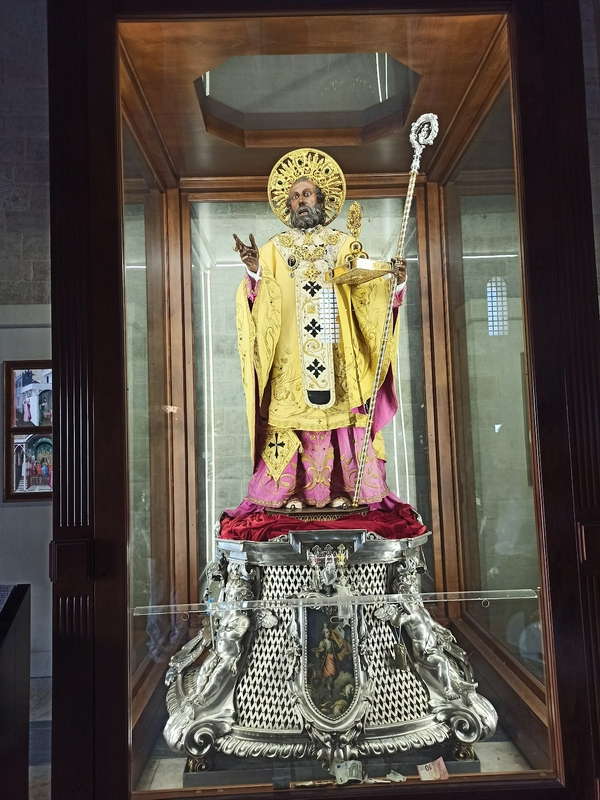 Ornate statue with gold elements at Basilica of Saint Nicholas