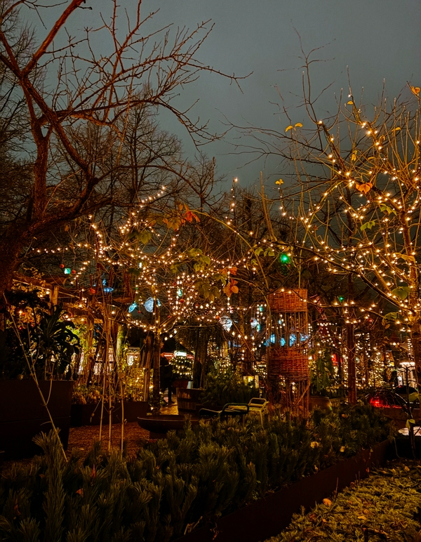 Tivoli Gardens amusement park in Copenhagen with Christmas markets and rides.