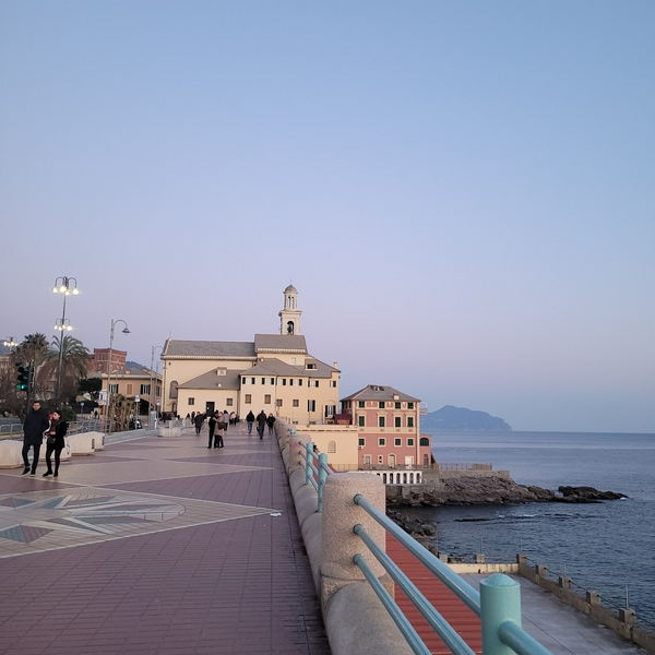 Chiesa di Sant'Antonio showcasing its ornate facade in Boccadasse, Genoa.
